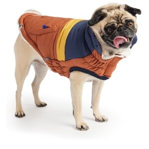 GF Pet Elasto-Fit Retro Dog Puffer Coat, Hazel, XL